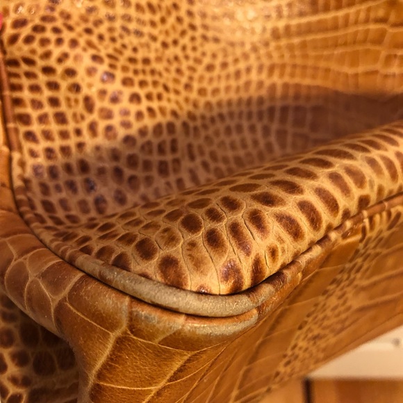 LONGCHAMP Embossed Tan leather tote bag - Picture 5 of 7